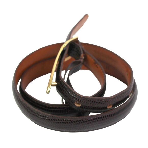 GUESS BROWN REAL LEATHER SNAKE PRINT 5/8"Wd SKINNY CASUAL WOMEN'S BELT Sz M(83T - Picture 2 of 16